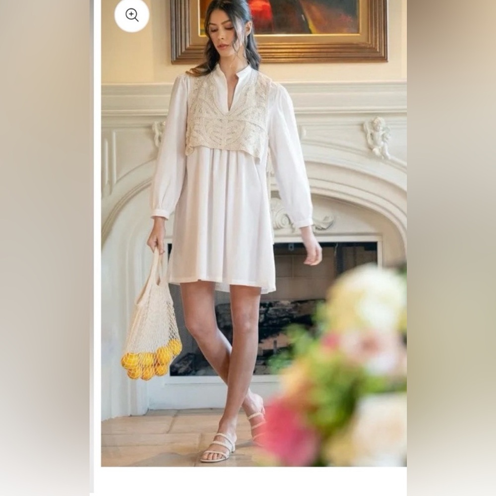 👗Annie wear white dress with crochet vest - Picture 2 of 13